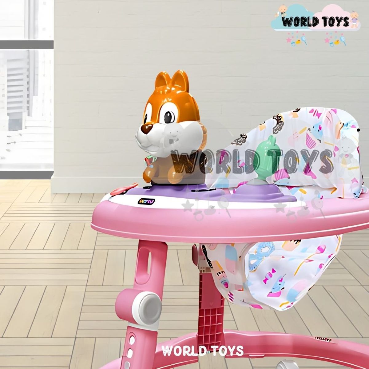 BABY - Andador con Tablero Musical para Bebés «NUTTY» Pink