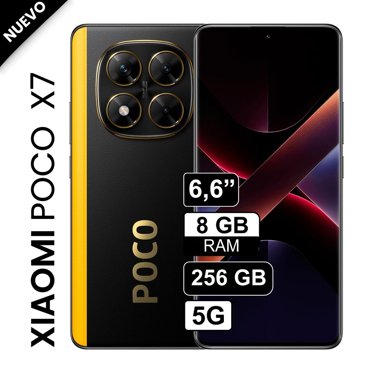 XIAOMI - Celular Xiaomi POCO X7 5G 256GB 8GB RAM cámara 50MP+8MP+2MP frontal 20MP 667 Negro