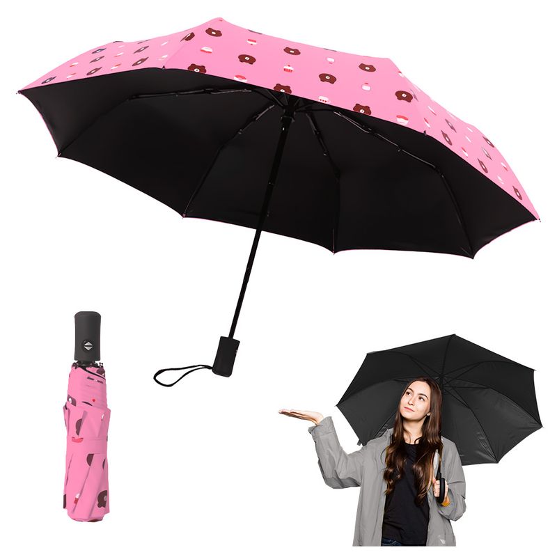 KELLER - Paraguas Plegable con Protección UV Sombrilla de Mano DiseñoOso RS KL5