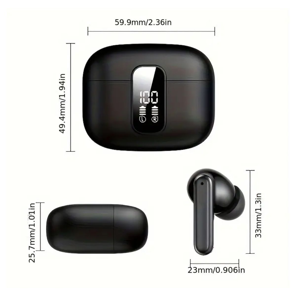 GENERICO - Audífonos Inalámbricos BT53 Reducción de Ruido ENC Negro