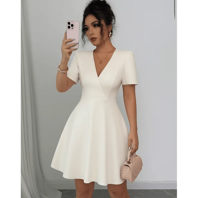 GENERICO - Vestido blanco perla coctel