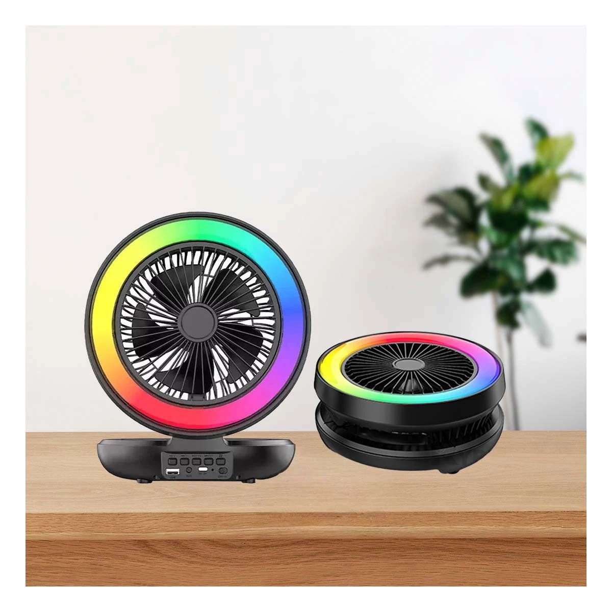 RYBIU IMPORT - Pack2 Parlante con Ventilador en Negro Y+Regalo Agendita