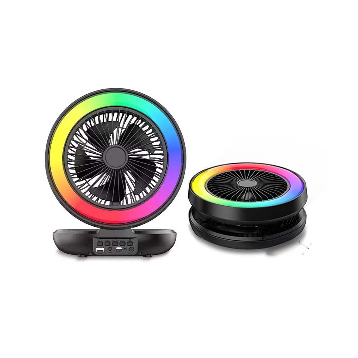 RYBIU IMPORT - Pack2 Parlante con Ventilador en Negro Y+Regalo Agendita