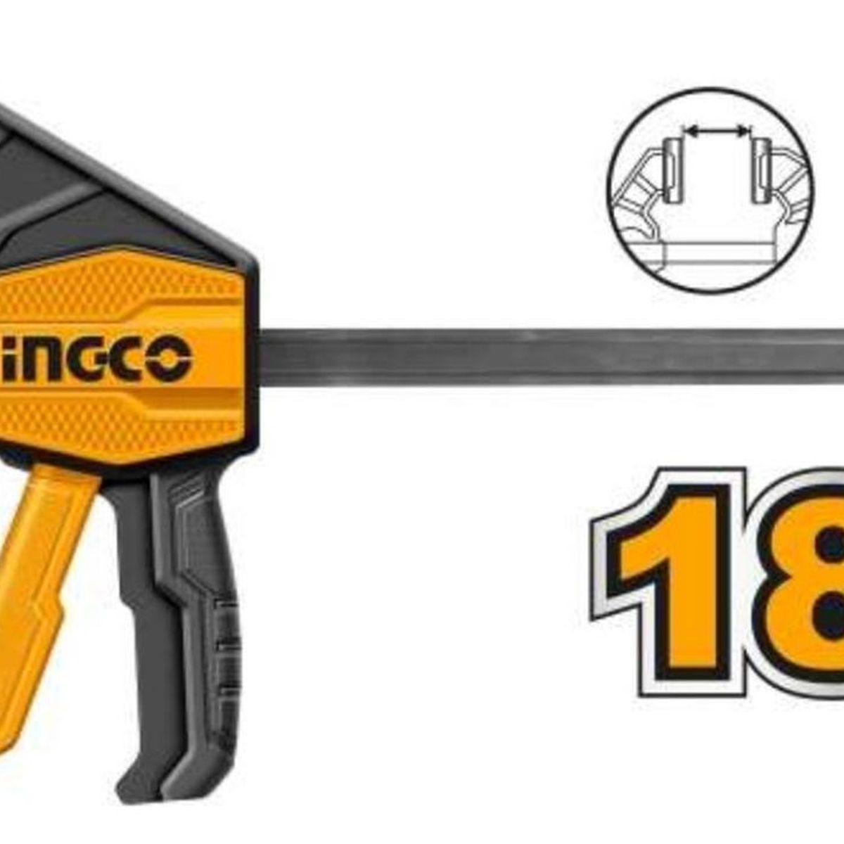 INGCO TOOLS - Prensa rapida Auto ajustable 18" soporta 60 Kg Ingco