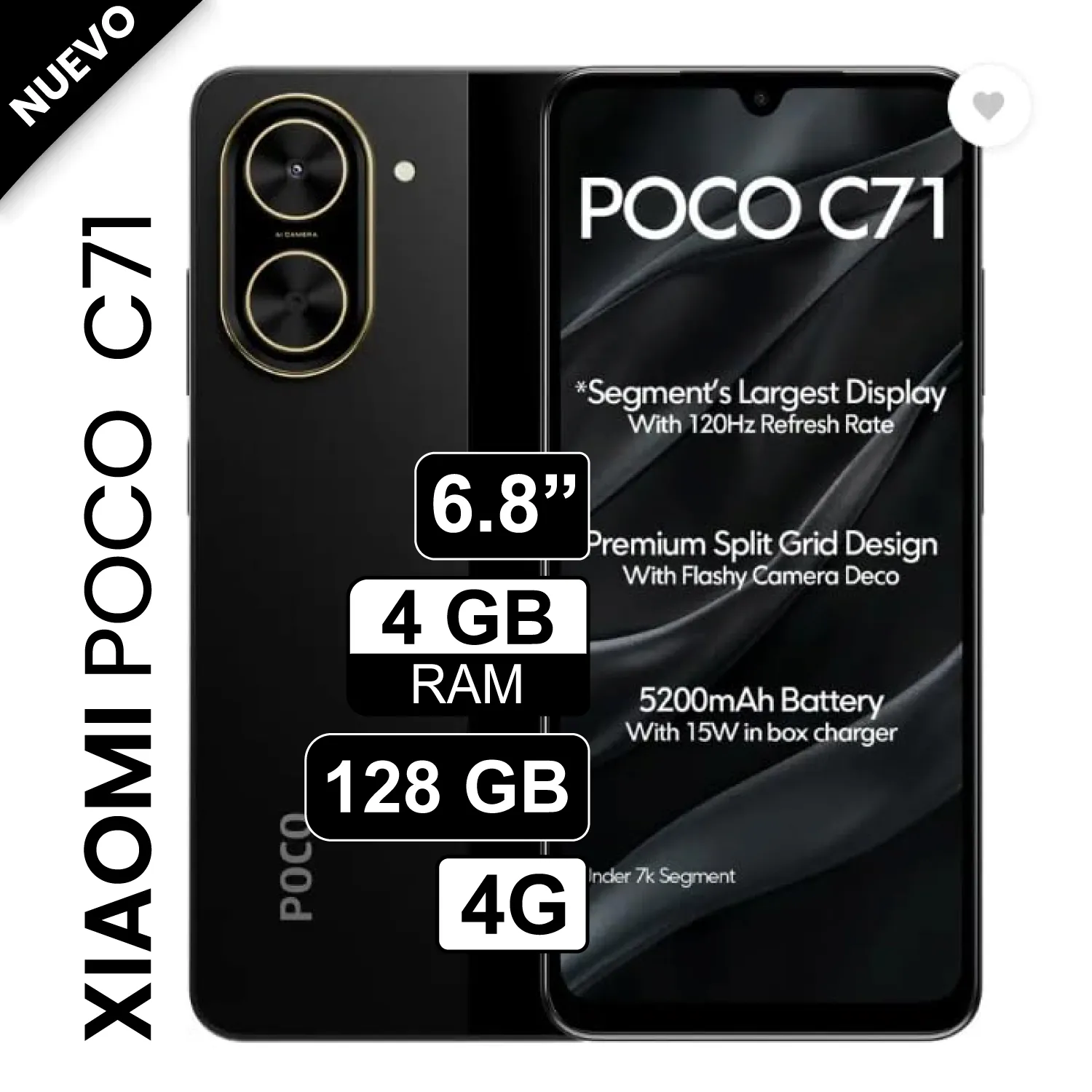Smartphone Xiaomi Poco C71 4GB Ram 128GB color Negro XIAOMI