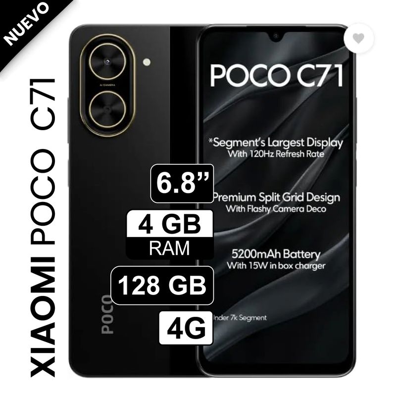 XIAOMI - Smartphone Xiaomi Poco C71 4GB Ram 128GB color Negro