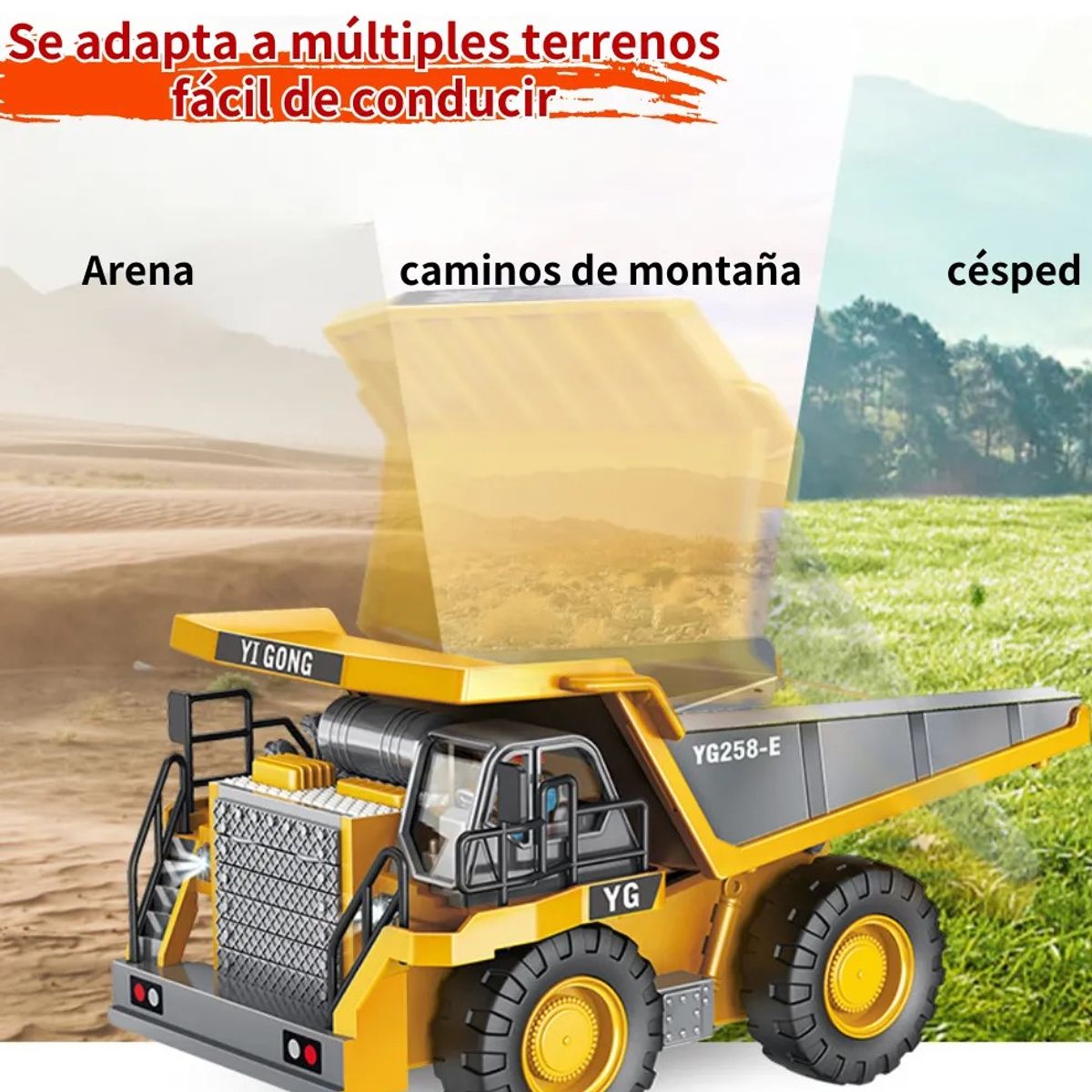 GENERICO - VOLQUETE DE JUGUETE A CONTROL REMOTO DIECAST