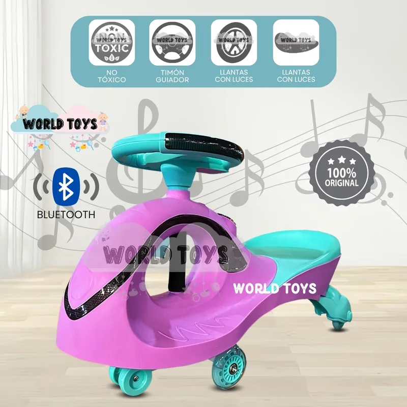 BABY - Correpasillo Twist Car con Luces y Bluetooth «MOORE II» Turquesa