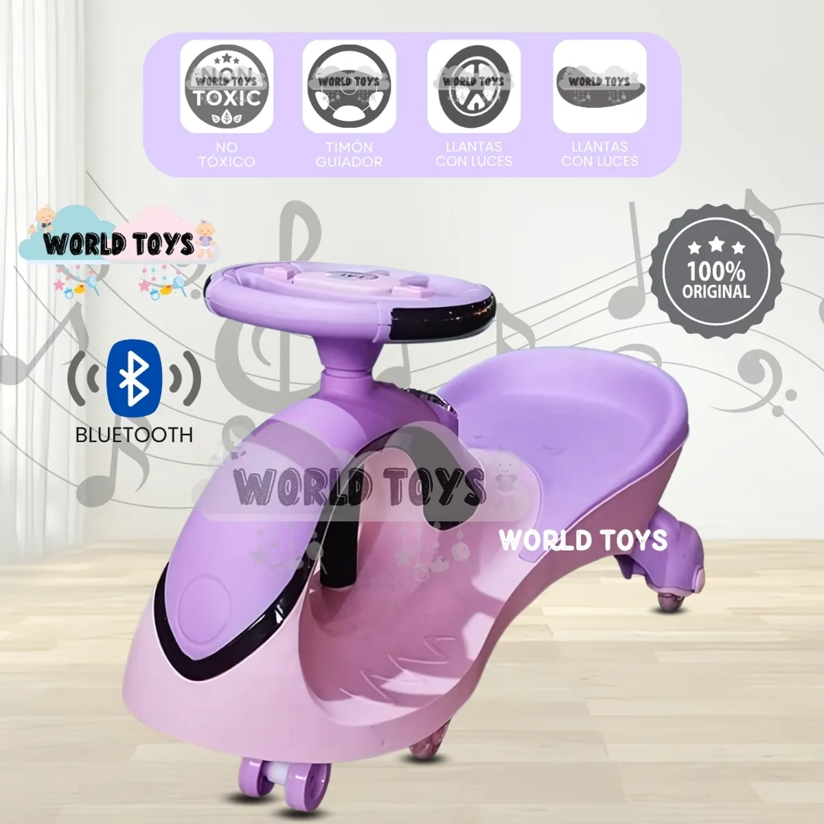 BABY - Correpasillo Twist Car con Luces y Bluetooth «MOORE II» Pink