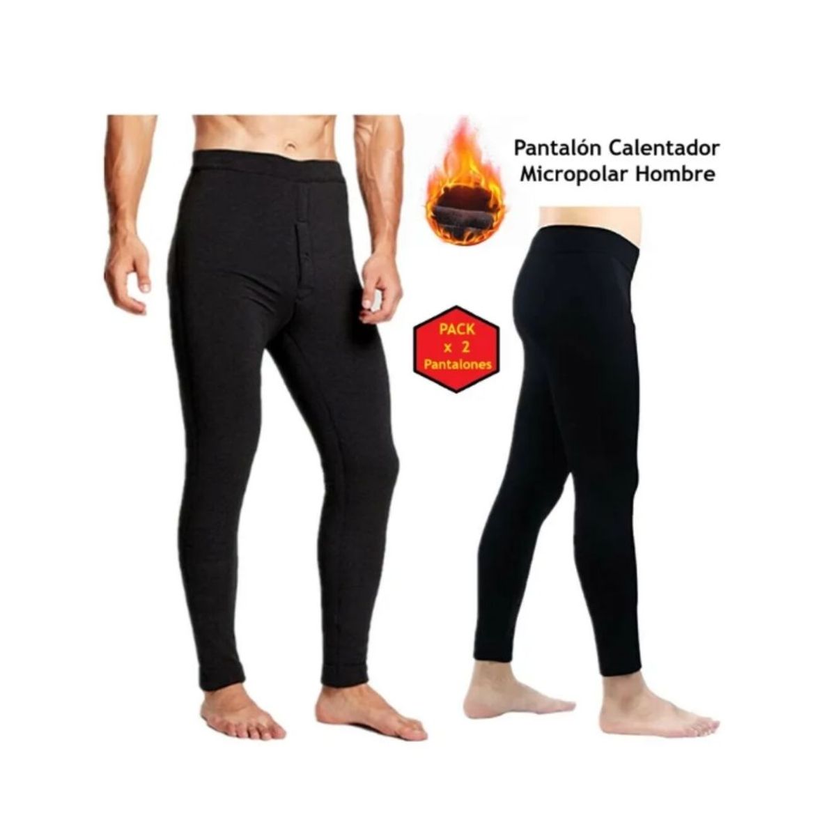GENERICO - PACK DE 2 PANTALÓNES CALENTADOR PARA CABALLERO