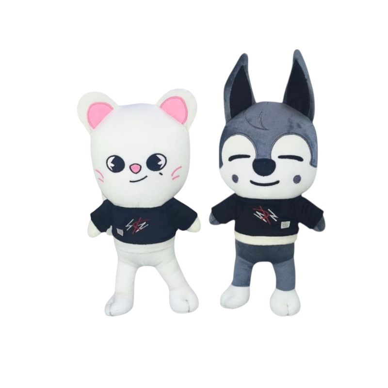 GENERICO - Pack 2 peluche Stray Kids Wolf chan y Jiniret