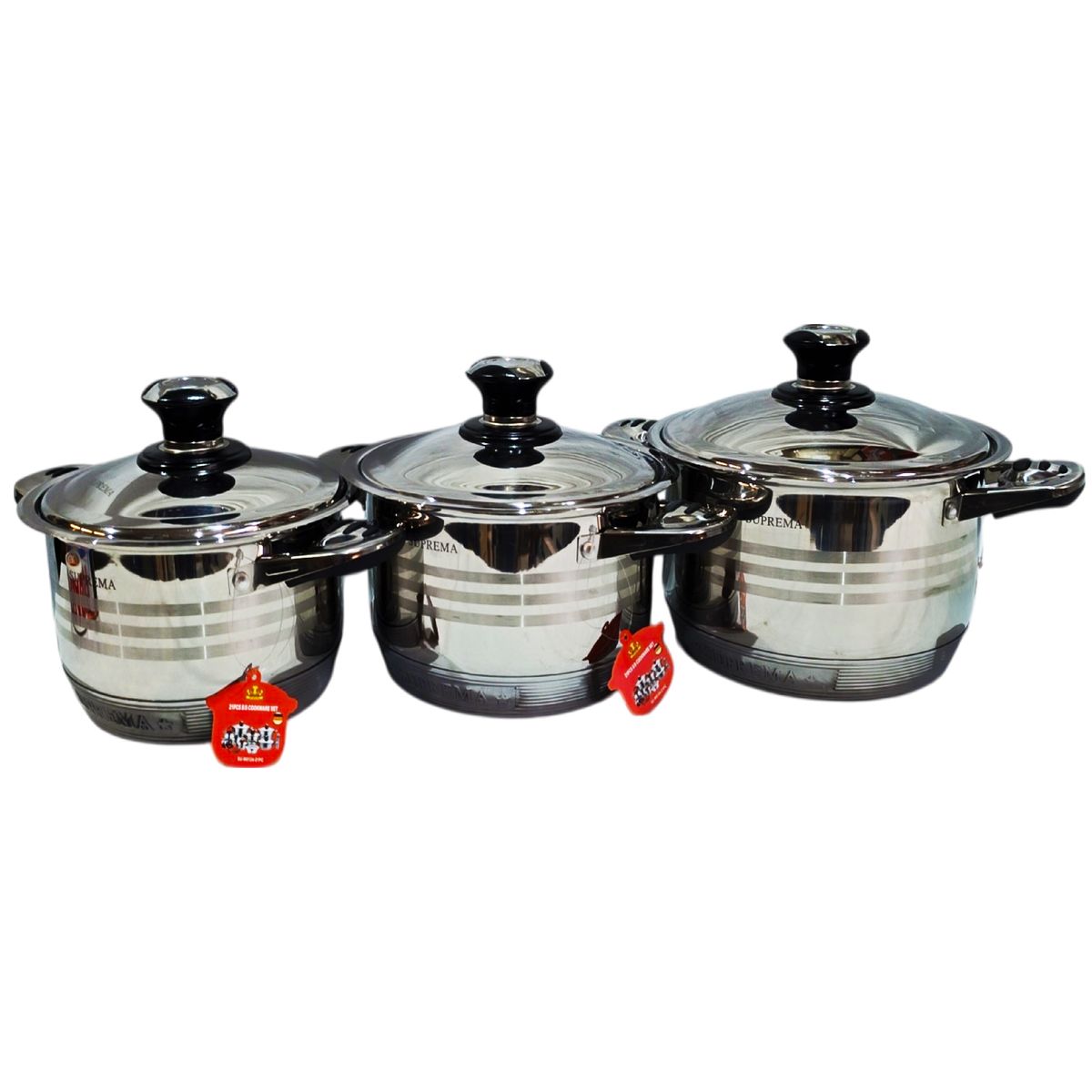 GENERICO - Set de Ollas SUPREMA 21 Piezas Acero Inoxidable con Termostato