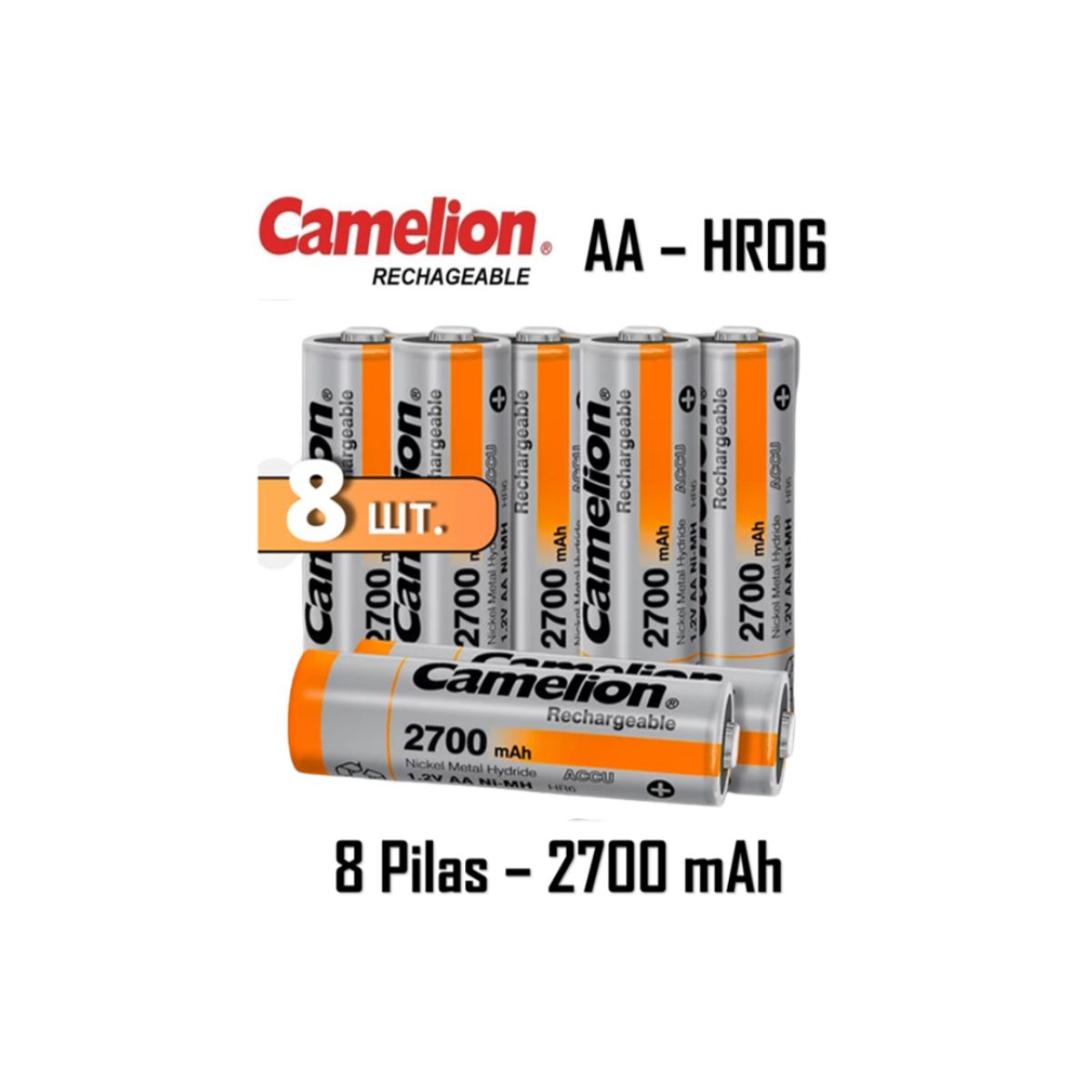 CAMELION - PACK DE 8 PILAS CAMELION AA 2700MAH