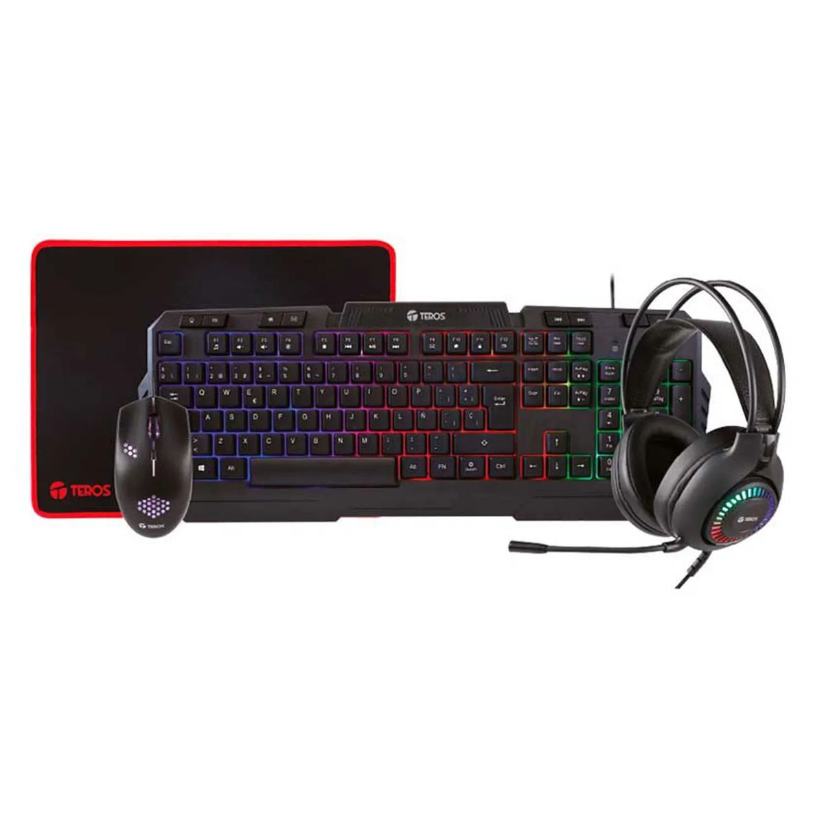 TEROS - KIT GAMER TEROS TE-4063N TECLADO MULTIMEDIA MOUSE HEADSET PAD MOUSE
