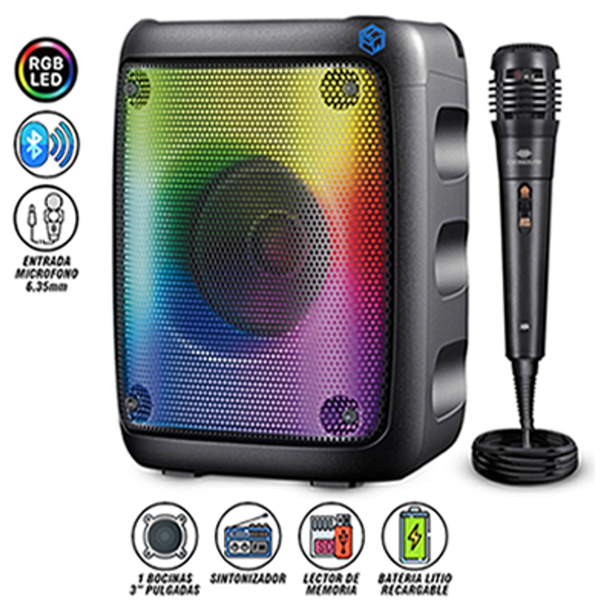 EVERSOUND - PARLANTE INALÁMBRICO EVERSOUND BLUETOOTH DYNAMIC 3' EV 5003