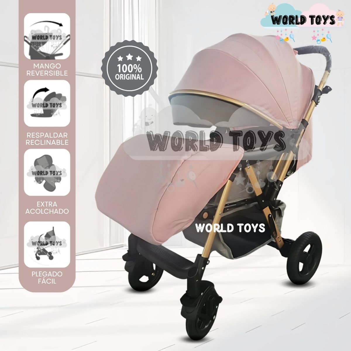 BABY - Coche Cuna de Lujo «NEW TURQUÍA» Edición Limitada Light Pink