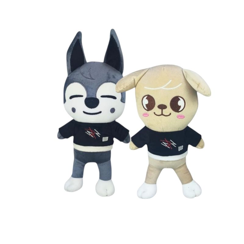 GENERICO - Pack 2 peluche Stray Kids Wolf chan y PuppyM