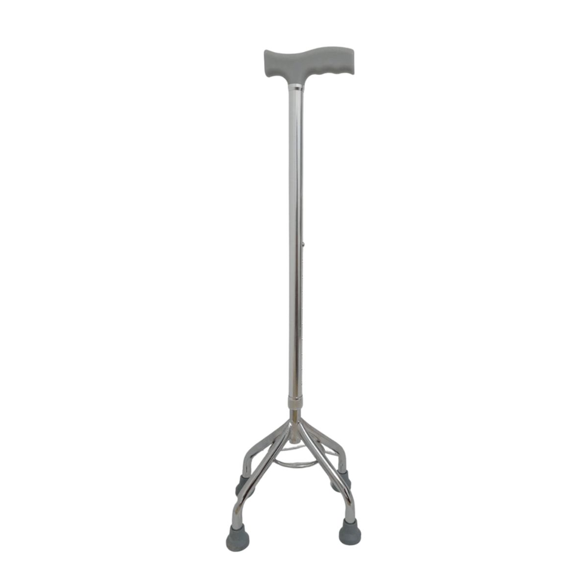 GENERICO - Bastón de 4 Patas Altas de Aluminio Mango T Plateado