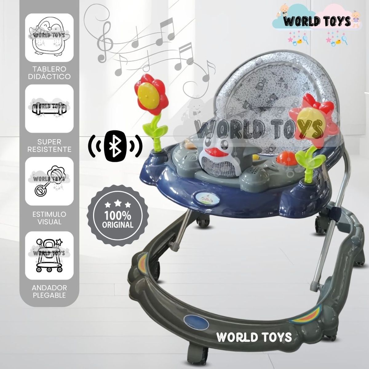 Andador Musical con Bluetooth «HAPPY PENGUIN II» Gray, marca Baby - Foto Principal