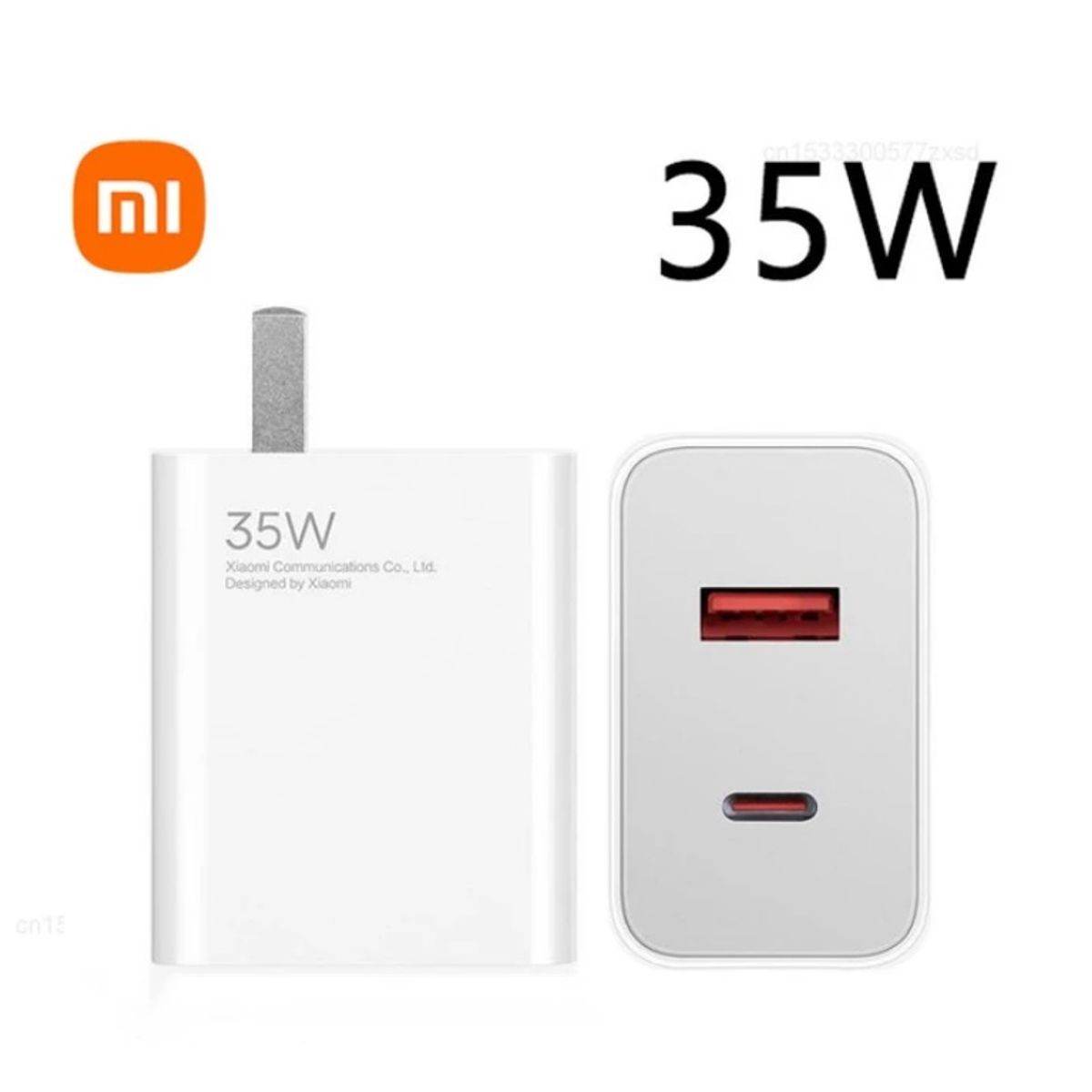 XIAOMI - Cargador Xiaomi Original - Carga Rapida 35w 3A - Tipo C Y Usb