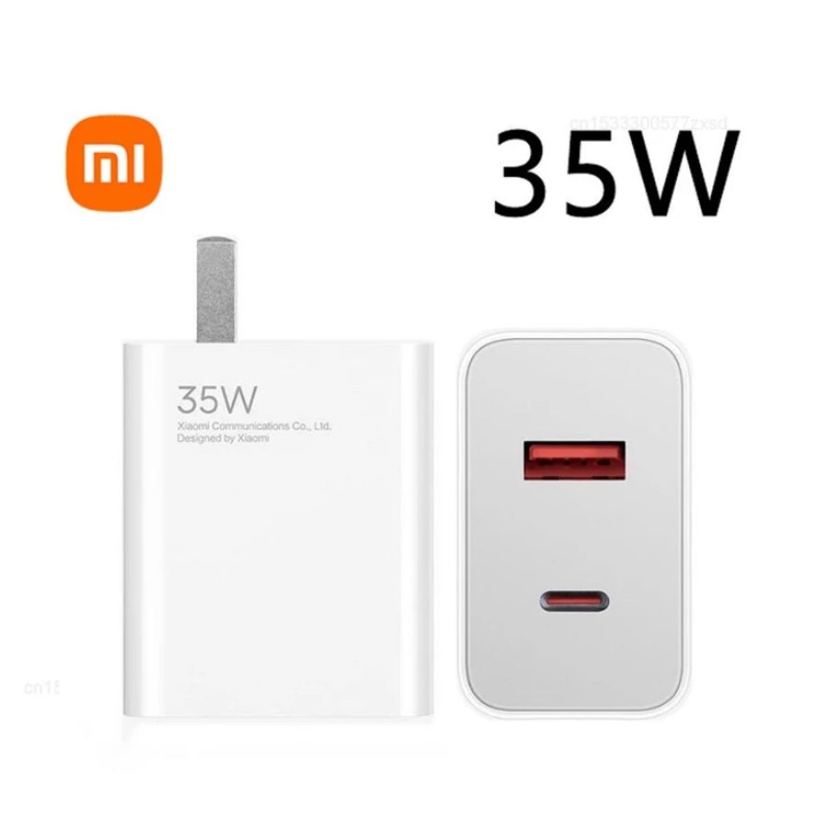 XIAOMI - Cargador Xiaomi Original - Carga Rapida 35w 3A - Tipo C Y Usb