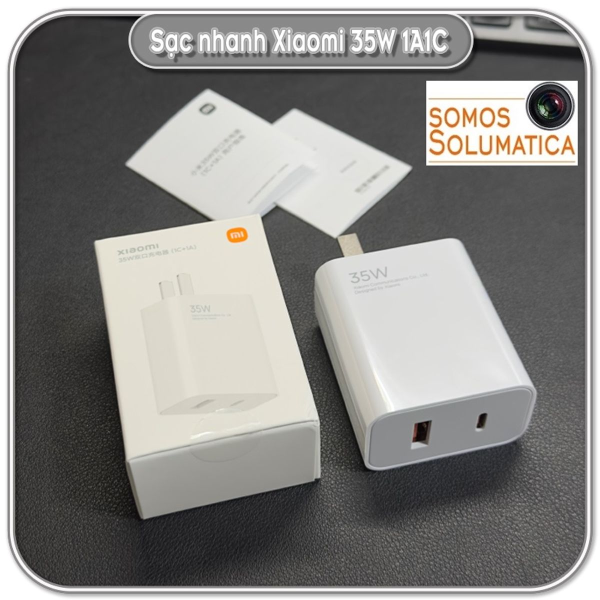 XIAOMI - Cargador Xiaomi Original - Carga Rapida 35w 3A - Tipo C Y Usb