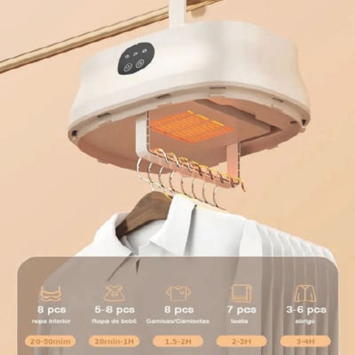 GENERICO - Secador de Ropa Portátil Eléctrico Multifuncional  Seca tu ropa rápido y sin complicaciones