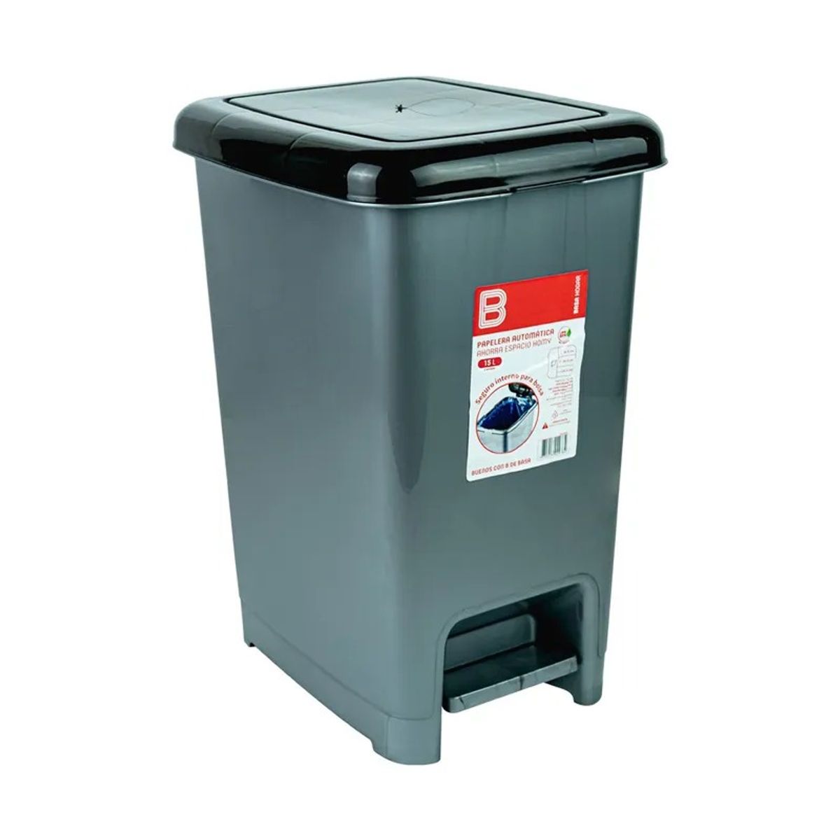 BASA - Papelera Automática Ahorra Espacio Homy Slim 10 L