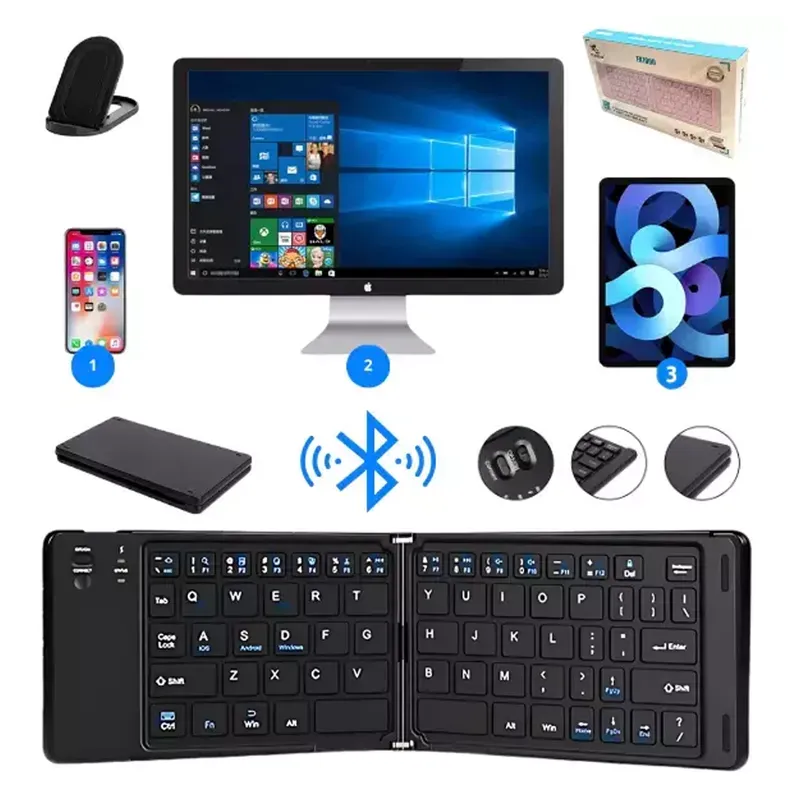 GENERICO - Mini Teclado Recargable Plegable + Soporte Celular  FK1000