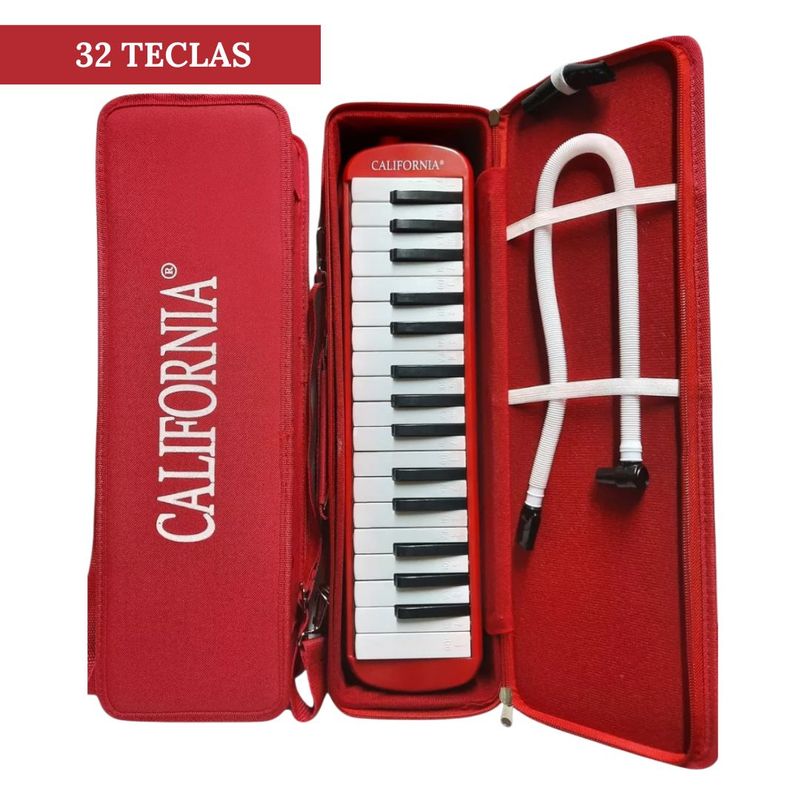 CALIFORNIA - Melodica de 32 teclas Rojo "CALIFORNIA"