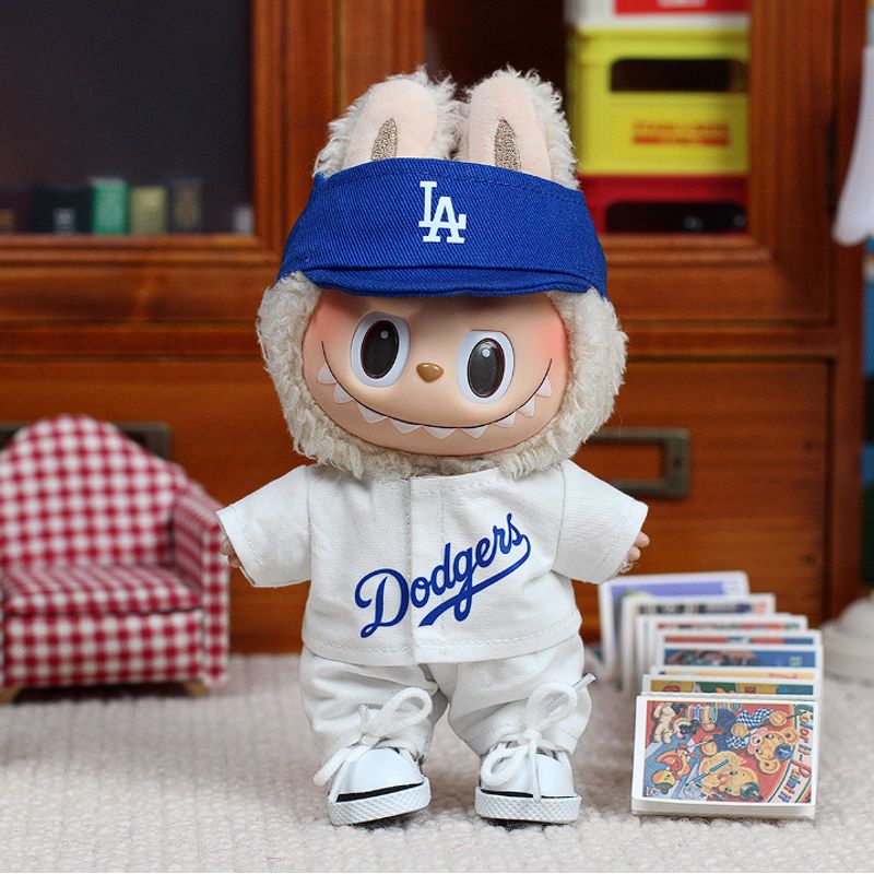 DISEÑO ORIGINAL - Ropa para Labubu Conjunto de Beisbol Dodgers Blanco