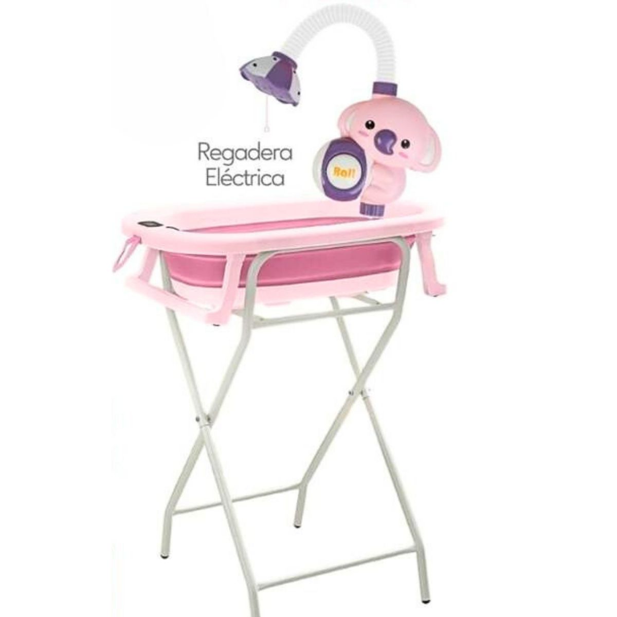 CAM - Bañera Plegable con accesorios Splash con Rack Rosado