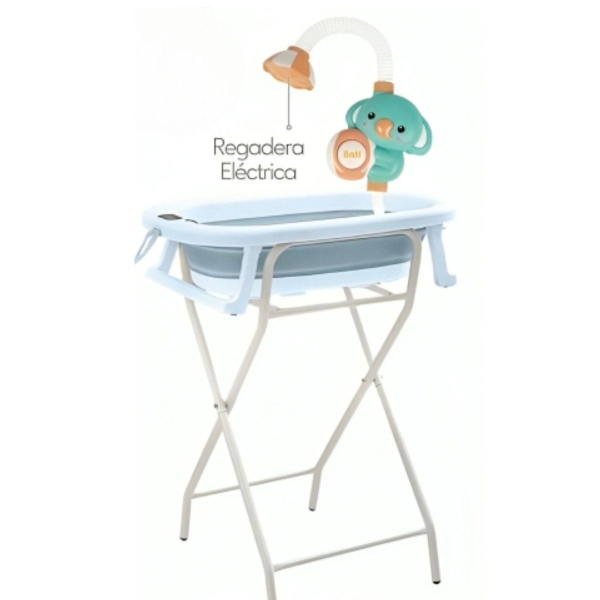 CAM - Bañera Plegable con accesorios Splash con Rack Azul