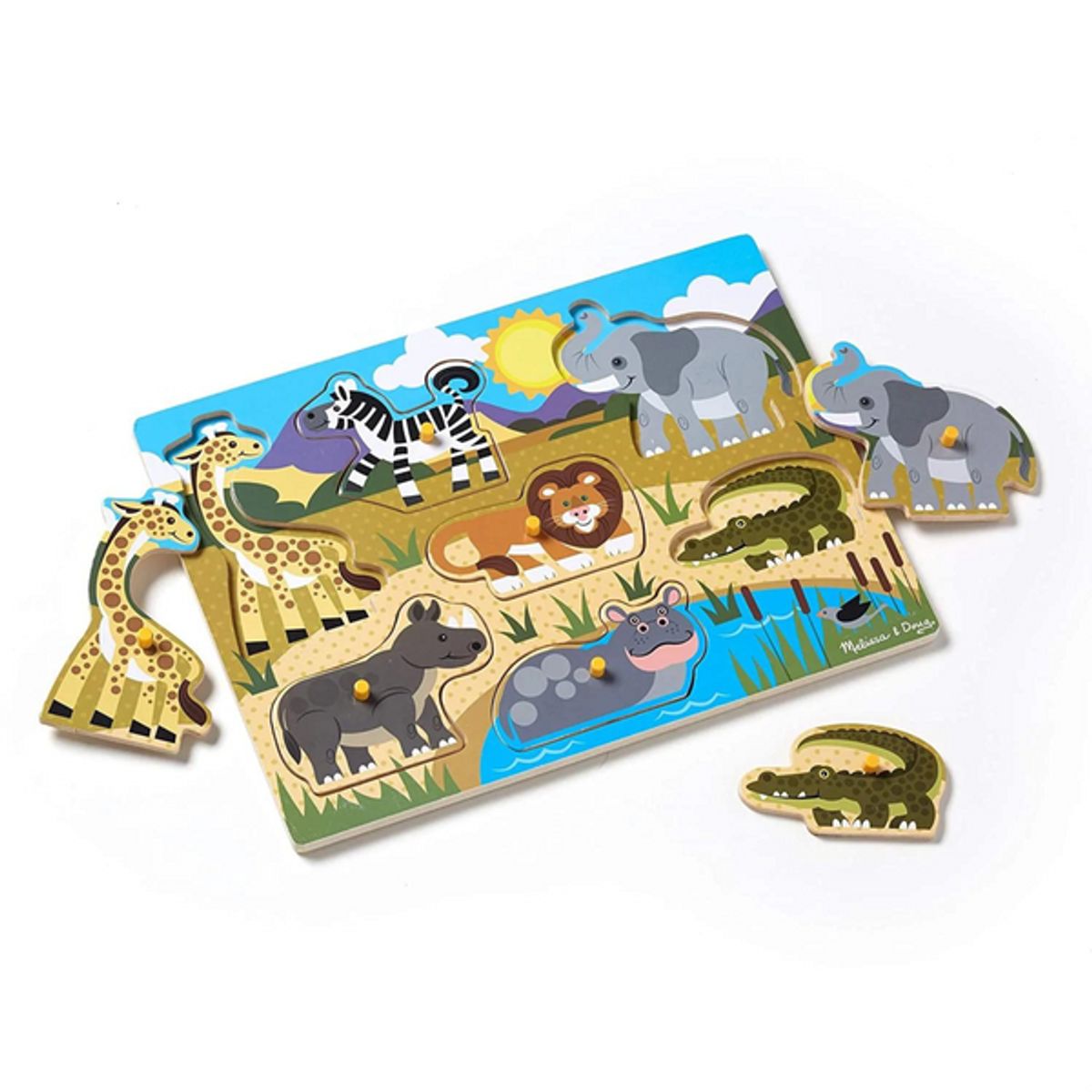 MELISSA & DOUG - Rompecabezas de encaje perilla safar