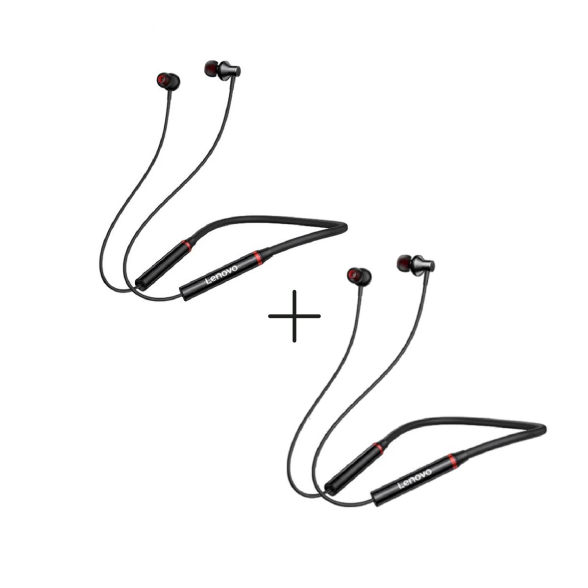 LENOVO - Audífonos Bluetooth Deportivos Lenovo HE05X Negro Pack x 2 Unidades