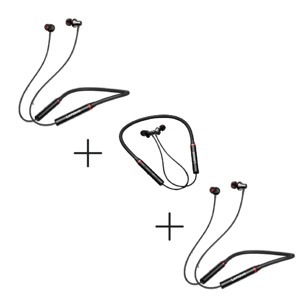 LENOVO - Audífonos Bluetooth Deportivos Lenovo HE05X Negro Pack x 3 Unidades