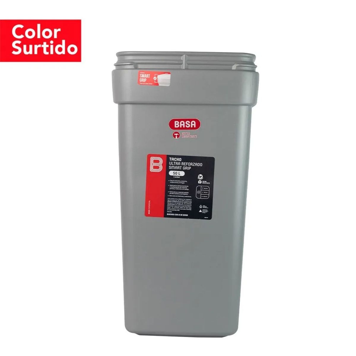 BASA - Tacho Ultra Reforzado Smart Grip 50L Gris