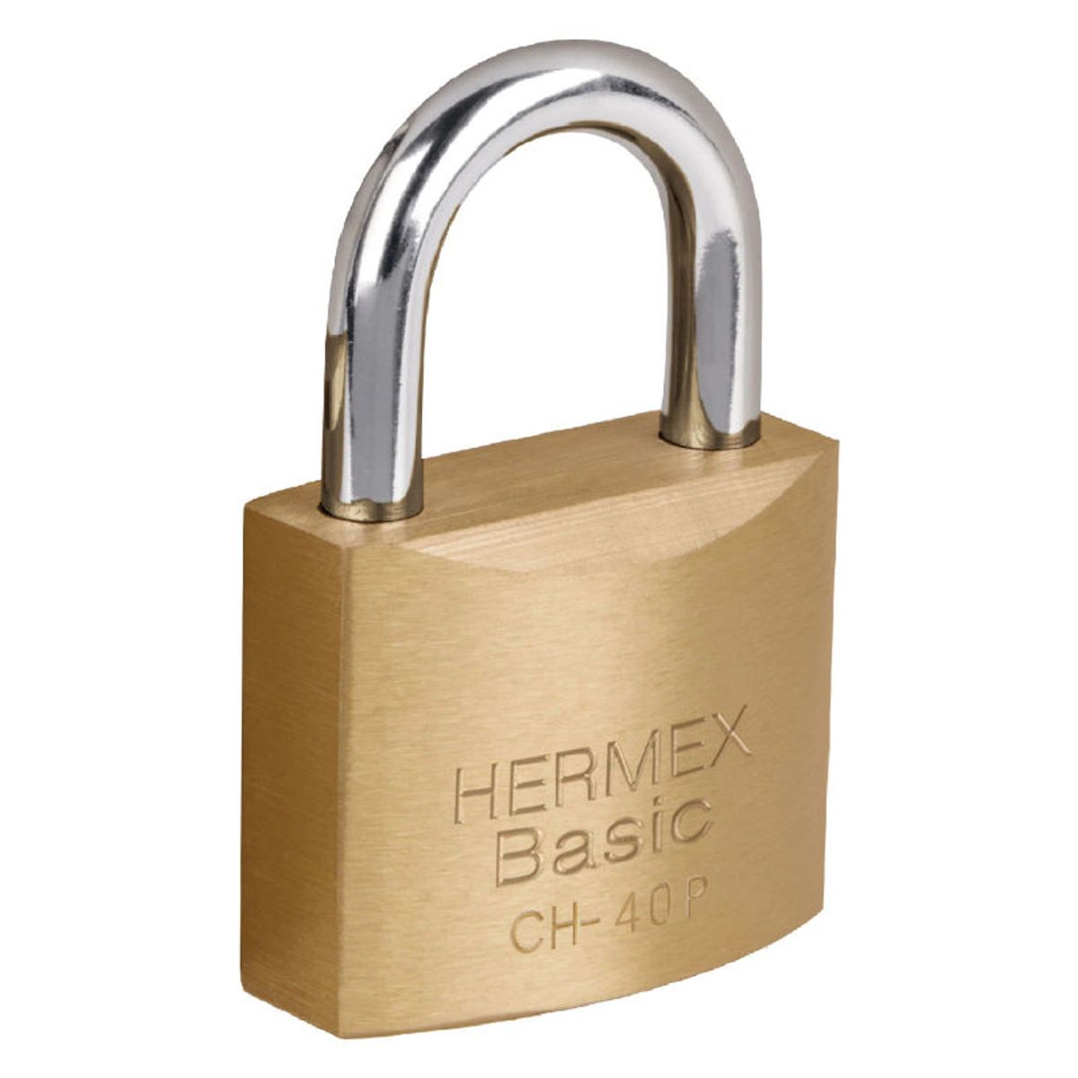 HERMEX - Candado de hierro color latón 40 mm arco normal caja Basic -23518