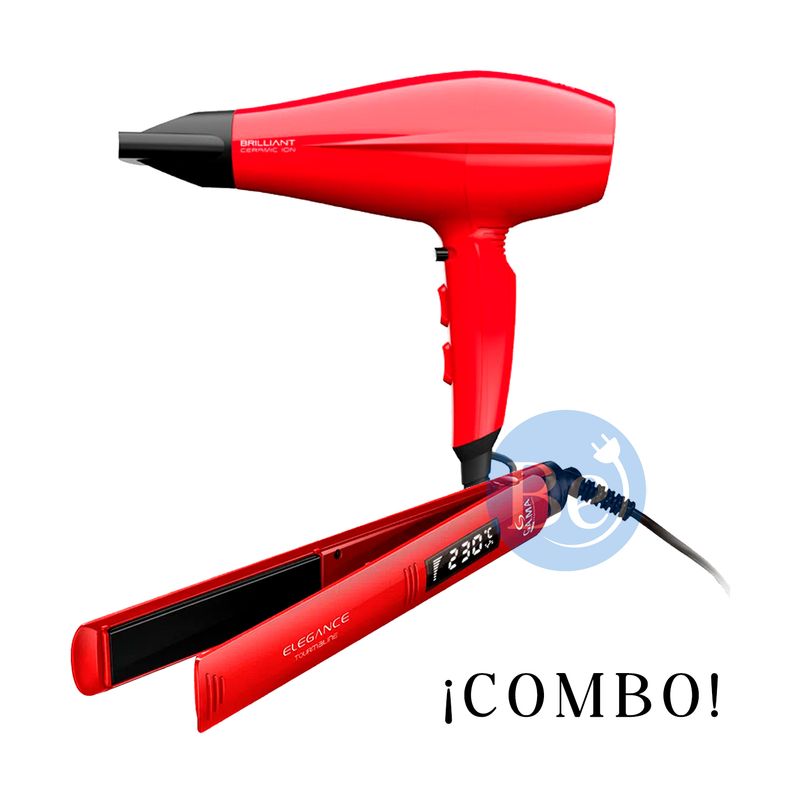 GAMA - Combo Gama Alisadora Elegance BECHS0000001072 y Secador Brilliant