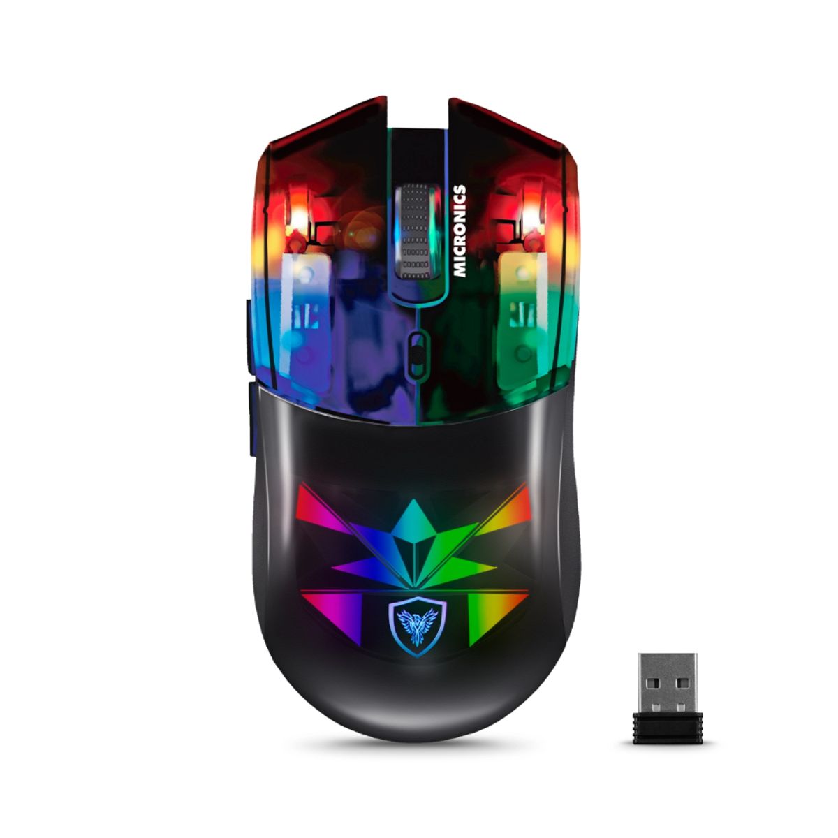 MICRONICS - Mouse Gamer Inalámbrico Recargable GM809-3M Micronics USB wifi 4800DPI