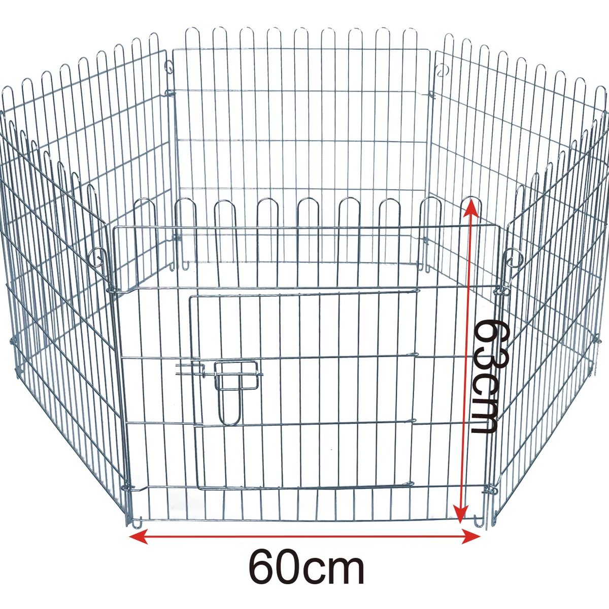 GENERICO - REJA CERCO PARA MASCOTAS 60x60CM x 6 PIEZAS PLATEADO