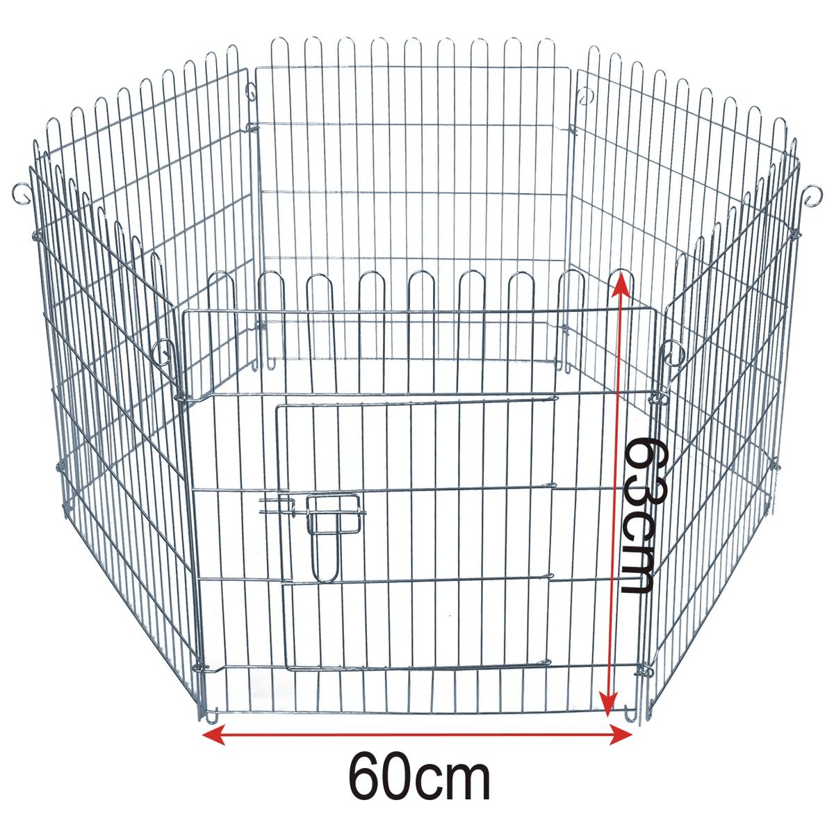 GENERICO - REJA CERCO PARA MASCOTAS 60x60CM x 6 PIEZAS