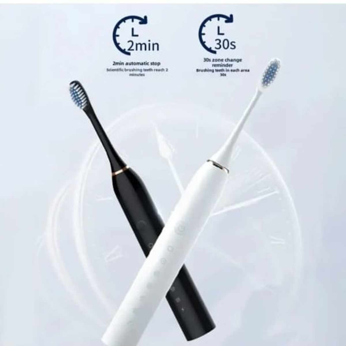 GENERICO - CEPILLO DE DIENTES ELECTRICO IPX7 RECARGABLE NEGRO