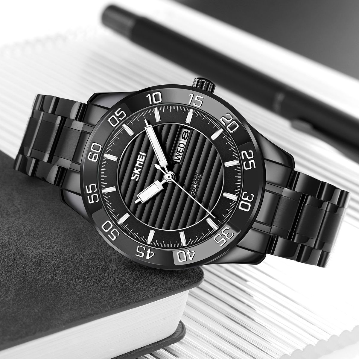 SKMEI - Reloj Skmei 9293 NEGRO analógo Correa Acero