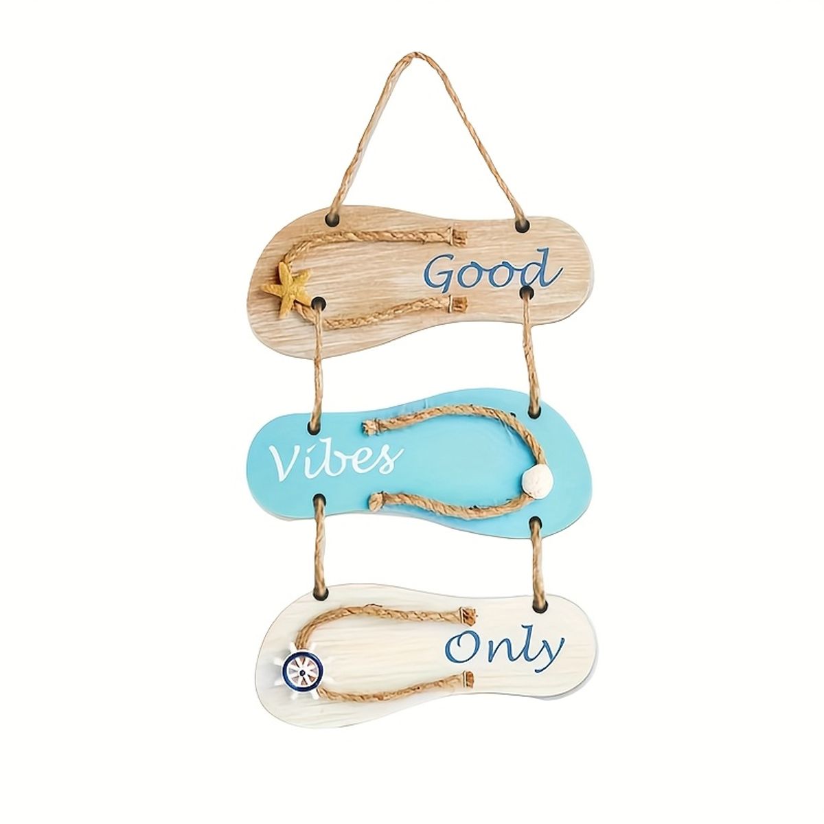 VATYERTY - 1 decoración rústica de pared con chanclas de playa de madera