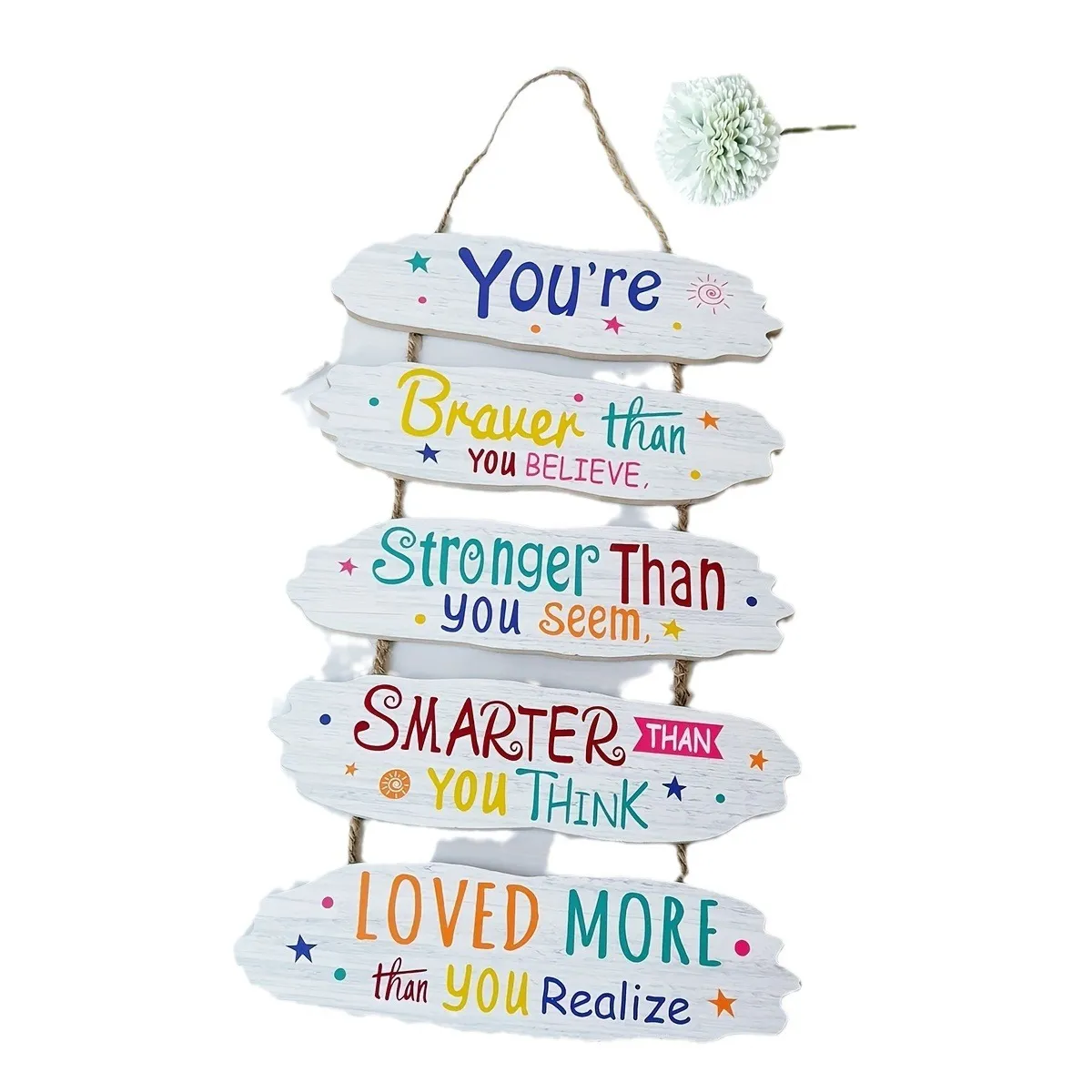 VATYERTY - Letrero rústico de madera con cita inspiradora estilo art déco