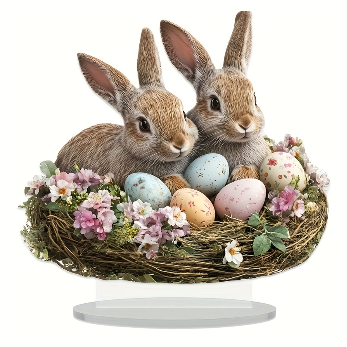 VATYERTY - Conejo y huevo de Pascua estilo bohemio acrílico