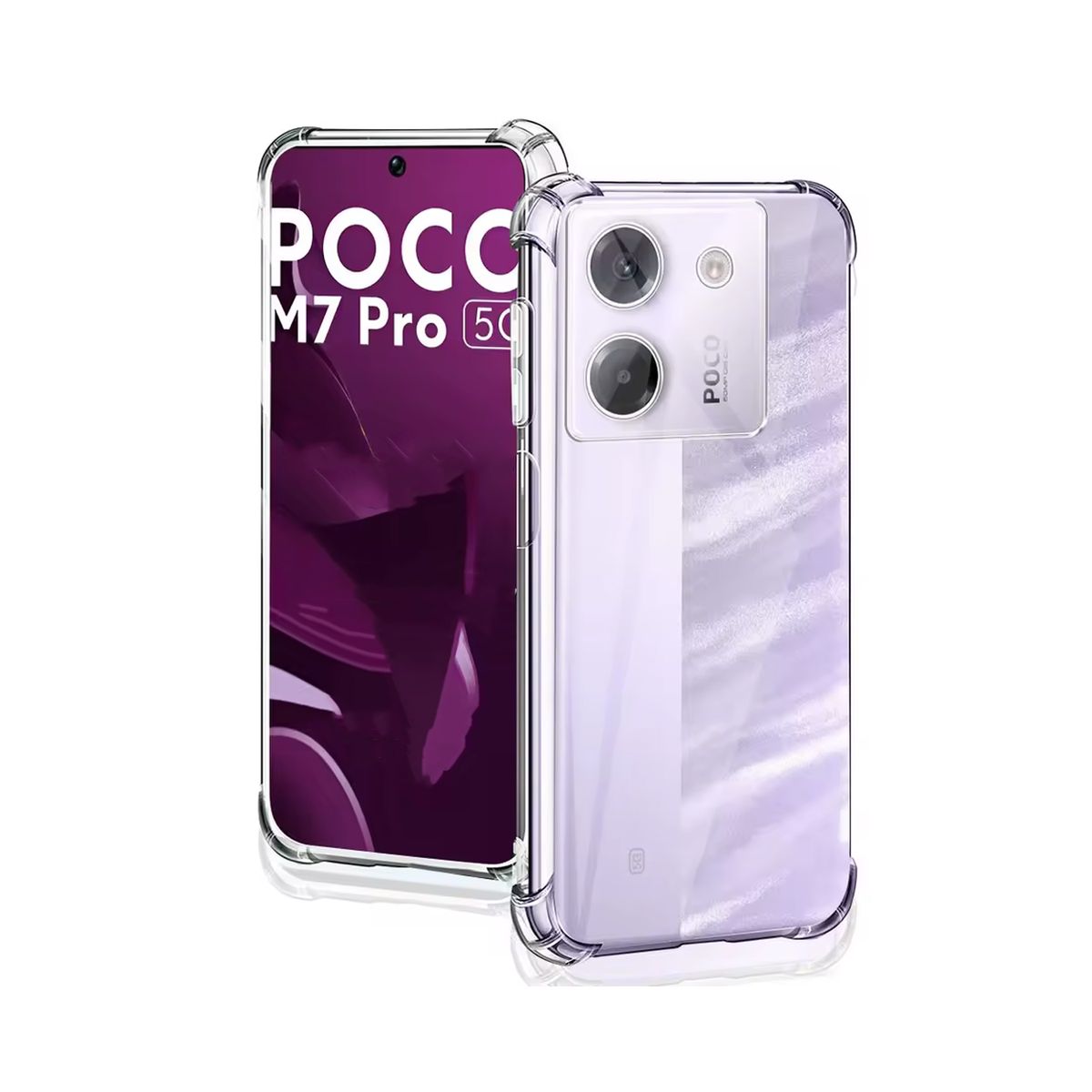 GENERICO - Case Funda Protector para POCO M7 PRO 5G - TRANSPARENTE ANTI IMPACTO