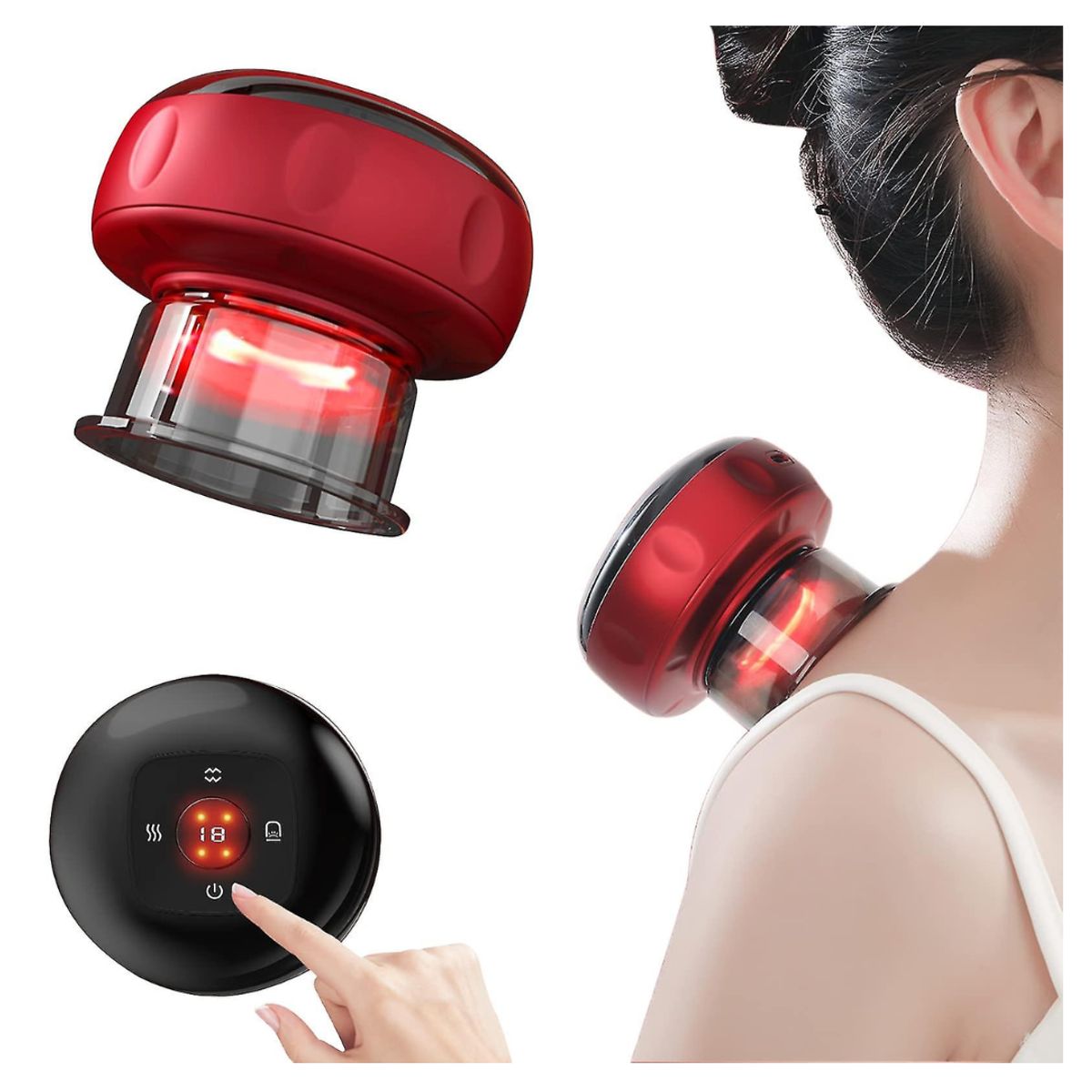 GENERICO - Masajeador de Ventosas Inteligente con Luz Roja y Succión - Aleatorio