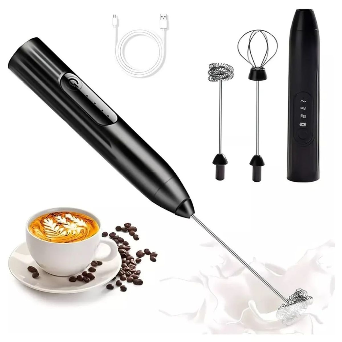 GENERICO - MINI BATIDORA ELECTRICA  PORTATIL RECARGABLE